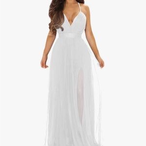 Elegant White Women's Dress